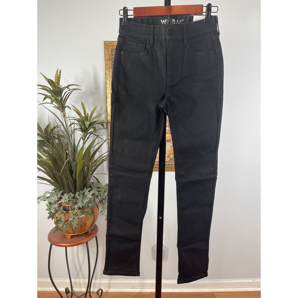 White House Black Market Jeans Women 00 Black Denim High Rise Slim Fit Old Money